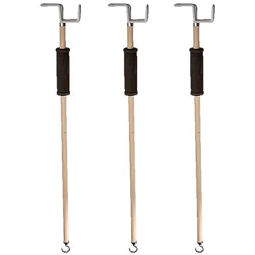 Sammons Preston 26" Deluxe Dressing Stick and Sock Puller with Button Hook, 3 Pack, Belt & Stocking Donner, Disability Aid for Daily Independent Living, Assistant Tool for Getting Dressed - style: 3 Pack