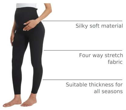 Buttergene Maternity Leggings Buttery-Soft 28'' Maternity Yoga Pants - color: 1-3pack Black/Coffee/Navy, size: Medium