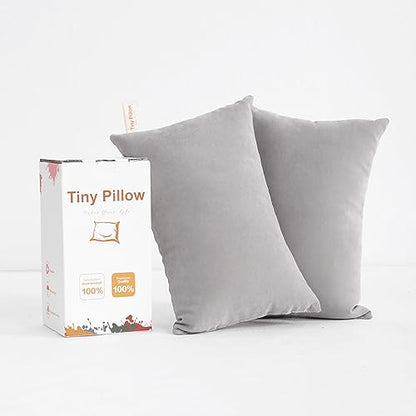 BEDSUM Plush Mini Pillows, 11 x 7, Microfiber, 2 Pack, Light Grey - color: Light Grey, size: 11x7 inches