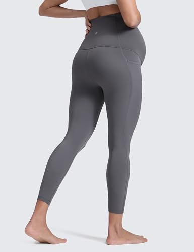 CRZ YOGA Maternity Leggings Pockets 25" - color: Dark Carbon, size: Small