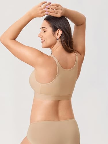 Gratlin Cotton Nursing Bra for Breastfeeding - color: Taupe Tan, size: Large