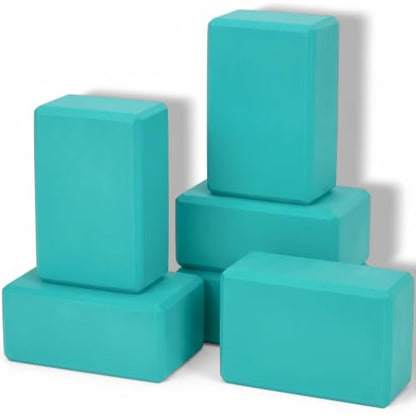 Wettarn 6 Pack EVA Yoga Blocks Bulk, Non Slip Pilates Brick - color: Bright Green
