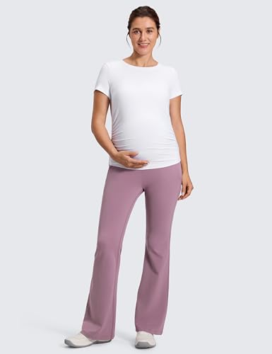 CRZ YOGA Maternity Flare Legging Pocket 29''/31''/33'' - color: Light Lavender, size: Large