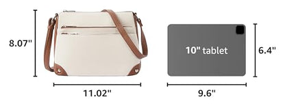 WESTBRONCO Crossbody Bags for Women, Medium Purses with Multi Zipper Pocket - color: Grey