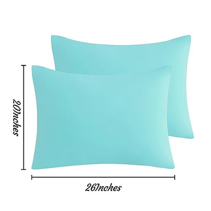 NTBAY Standard Microfiber Pillowcases, Set of 2, Aqua - color: Aqua, size: Standard (20"x26")