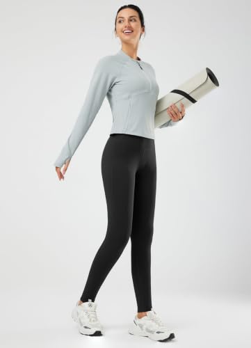 baleaf Women's Fleece Lined Leggings Thermal Warm Tights Cold Weather - color: Black+black, size: X-Small
