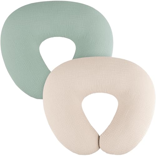 MairMore 2 Pack Muslin Baby Nursing Pillow Covers - color: Roman Green