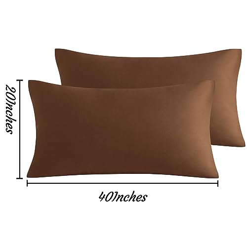 NTBAY King Microfiber Pillowcases, Set of 2, Brown - color: Brown, size: King (20"x40")