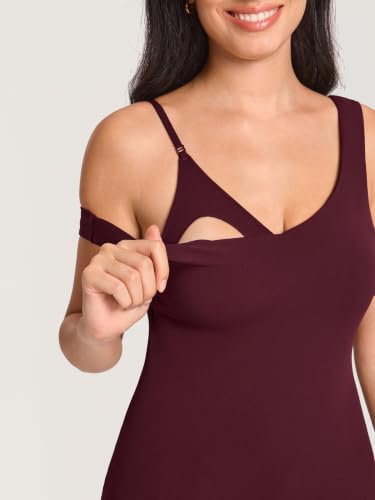 MOMANDA Maternity Nursing Tank Tops - color: Ripe Plum, size: X-Large