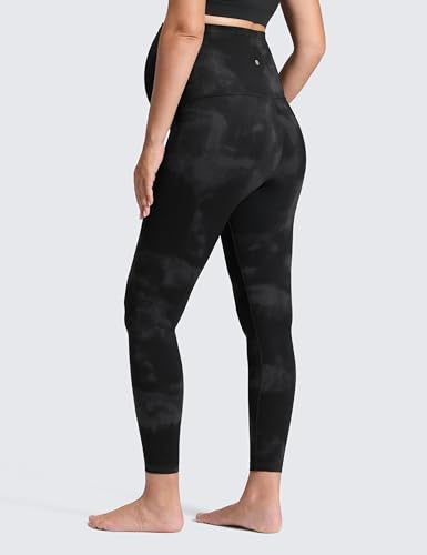 CRZ YOGA Maternity Leggings 25" - color: Black Tie Dye, size: X-Small