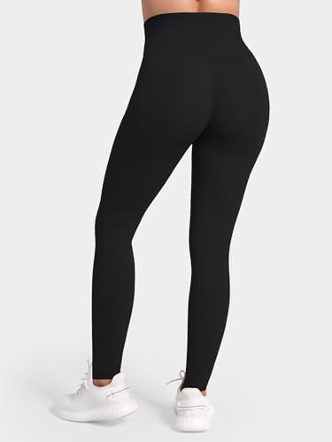 Sunzel Women's High Waisted Crossover Waist Butt Lifting Workout Leggings - color: Black, size: Large
