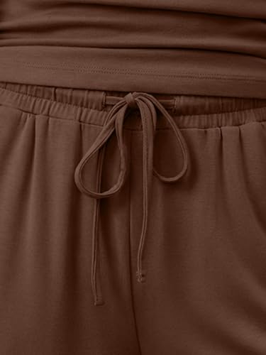 Trendy Queen Women's Summer 2 Piece Lounge Set Matching Outfits 2026 - color: Coffee, size: Small