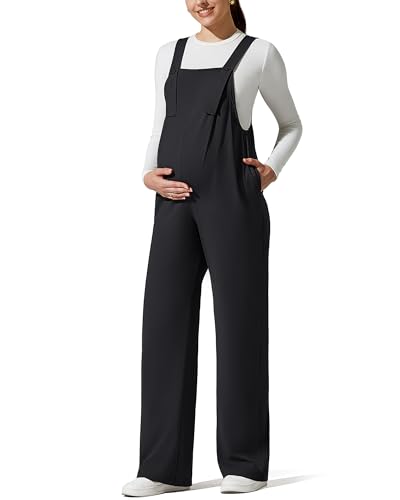 G4Free Shiftready Maternity Jumpsuit Pregnancy Overalls Adjustable Casual - color: Black, size: X-Large