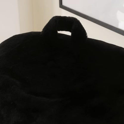 Soft Reading Pillow for Bed with Arms,Middle,Black,Faux Fur - color: Black, size: Standard(17")