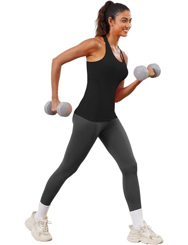 Women's Seamless Side-Ruched Racerback Tank Top - color: Black, size: Medium