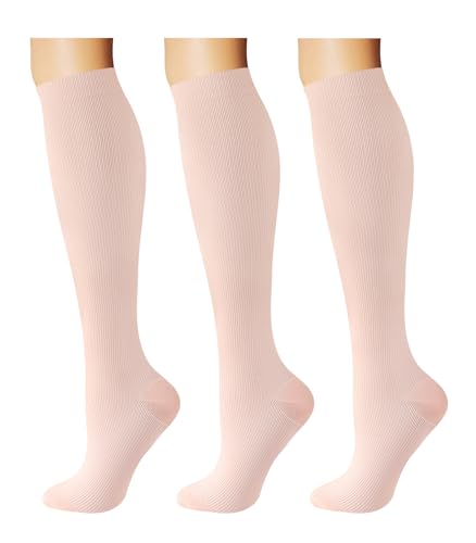 Breslatte Compression Socks for Women Men 15-20 mmHg - color: 3s4 3nude 1, size: Small-Medium