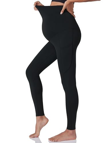 POSHDIVAH 3 Pack Women's Maternity Leggings Yoga Pants with Pockets - color: 3 Pack Black, size: X-Large