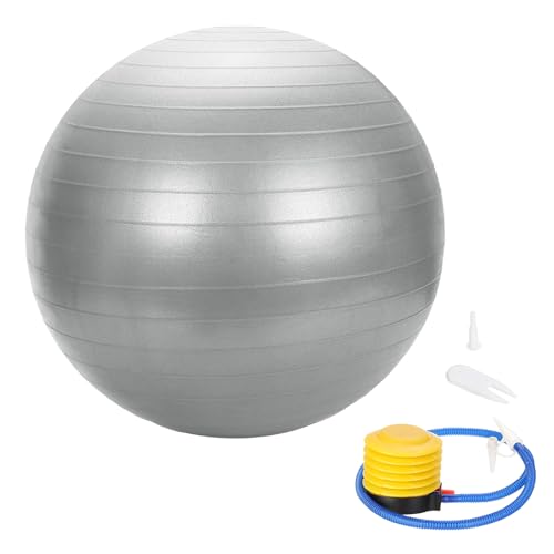 Yoga Ball, Exercise Ball Anti‑Slip Stability Pilates - color: Grey, size: 25.6"