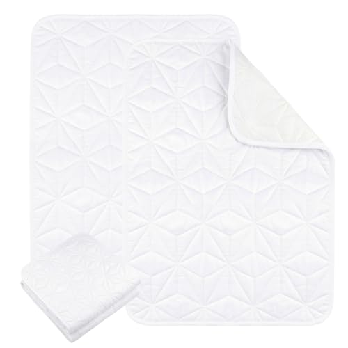 2 Pack Quilted Bed Pads Washable Waterproof 18x24 Inch White - color: White, size: 18"x24"
