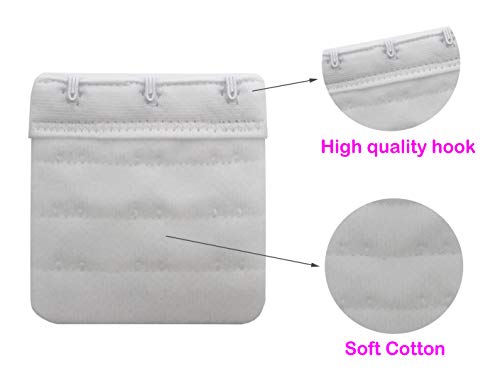 Tamlien Bra Extender 2 Hook/3 Hook/4 Hook/5 Hook, Soft and Comfortable Bra Extension - color: Bra Extender 3 Hook White/Beige