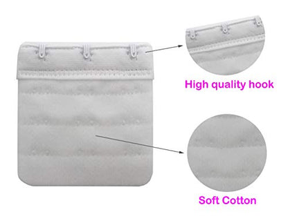 Tamlien Bra Extender 2 Hook/3 Hook/4 Hook/5 Hook, Soft and Comfortable Bra Extension - color: Bra Extender 3 Hook White/Beige
