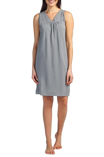Fishers Finery Women's EcoFabric Sleeveless Nightgown; Relaxed Fit - color: Light Gray, size: X-Small