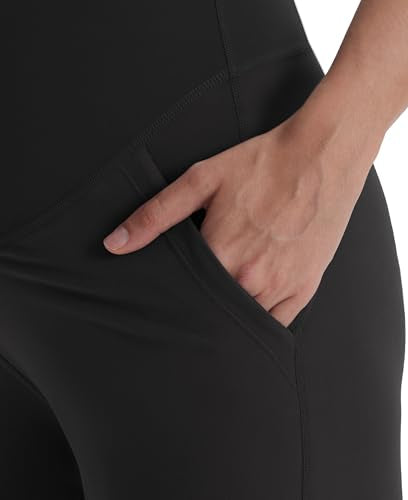 Maternity Pants Wide Leg Stretchy Pregnancy Trousers - color: 2 Pack Black/Black, size: Large