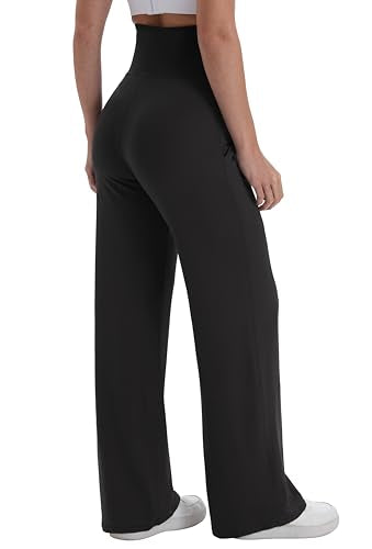 Maternity Pants Wide Leg Stretchy Pregnancy Trousers - color: 2 Pack Black/Black, size: Small