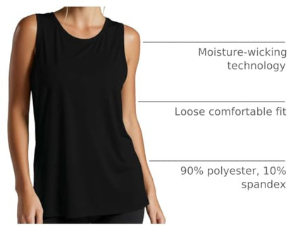 5 Pack Women's Dry Fit Tank Tops Muscle Sleeveless Workout Athletic Gym - color: Set 3, size: Medium
