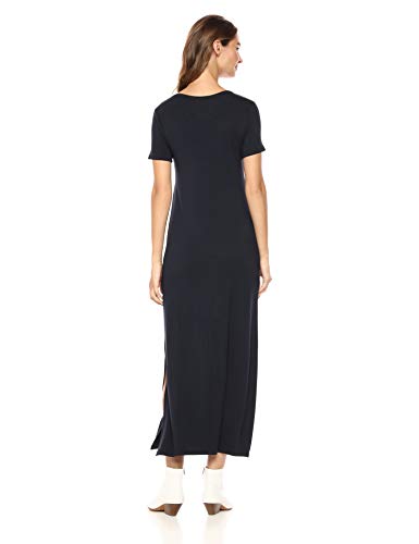 Amazon Essentials Women's Jersey Standard-Fit Short-Sleeve Crewneck Side Slit Maxi Dress - color: Navy, size: Medium