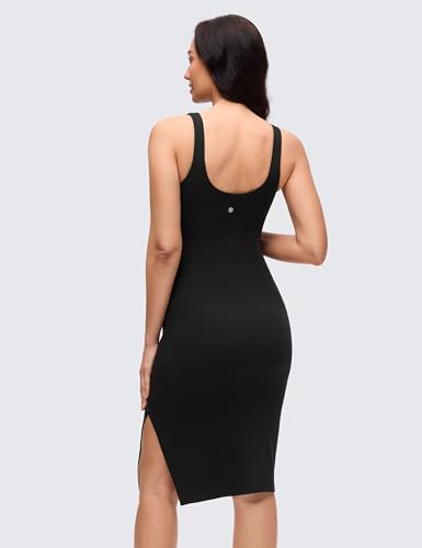 CRZ YOGA Maternity Nursing Midi Dress - color: Black, size: Medium