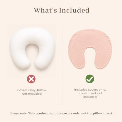 Konssy 2 Pack Nursing Pillow Covers, Soft Stretchy Cover for Breastfeeding - color: Pink Spring,pink