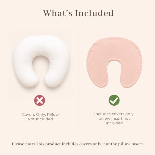 Konssy 2 Pack Nursing Pillow Covers, Soft Stretchy Cover for Breastfeeding - color: Pink Spring,pink
