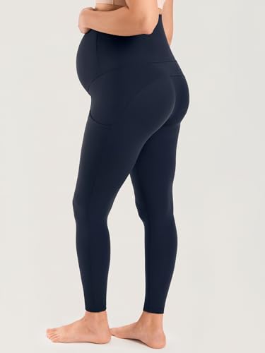 MOMANDA Maternity Leggings for Women 25" - color: Twilight Blue, size: Medium