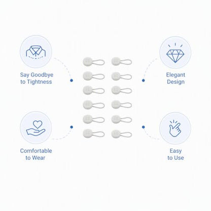 12Pcs Shirt Collar Extender,Button Extender Set,Collar Expander Buttons - color: white