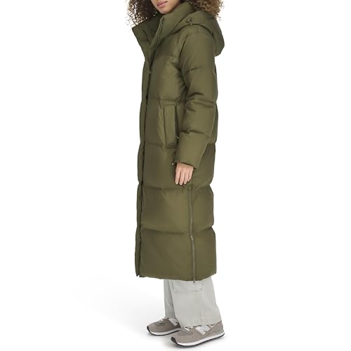 Levi's Women's Cloud Puff Extra Long Puffer Jacket Coat - color: Olive, size: Small