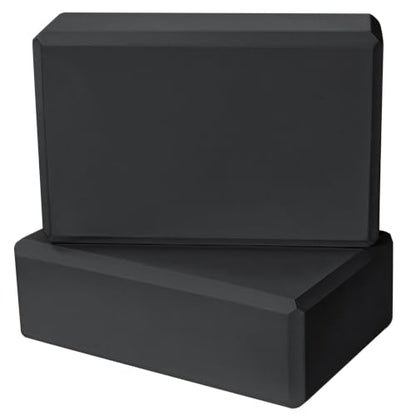 9"x6"x3" Yoga Block, 2 Pcs Soft Non-Slip Foam Blocks Supportive - color: Black