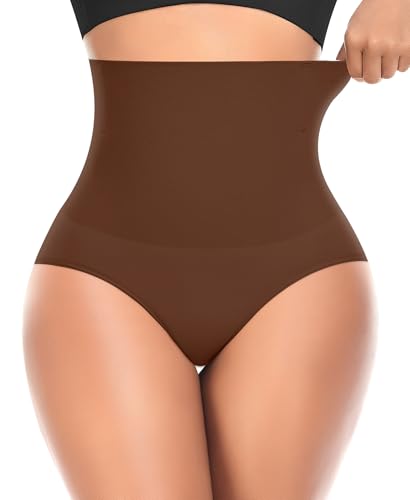 Werena Tummy Control Shapewear for Women High Waisted Body Shaper Panties Slimming Girdle Shaping Briefs - color: 1# Chocolate, size: Large