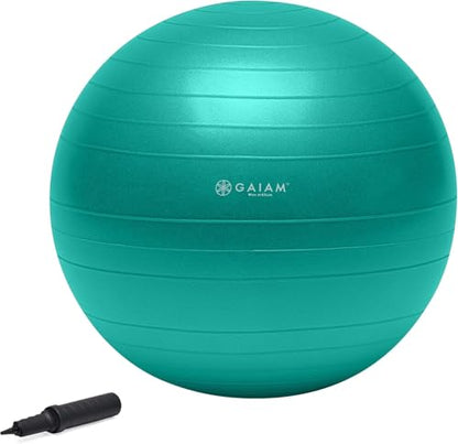 Gaiam Balance Ball Kit, Anti-Burst Stability Ball with Pump - color: Green