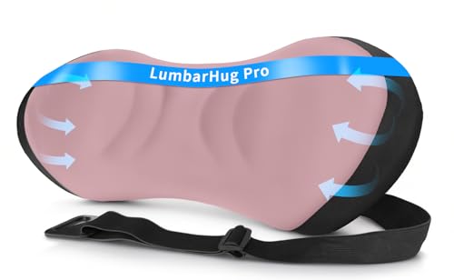 Memory Foam Lumbar Support Pillow for Office Chair and Car - color: A-black With Pink