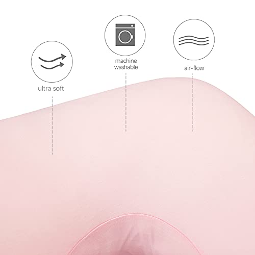 Pregnancy Pillow Cover U-Shaped 100% Cotton (ONLY Pillowcase), Pink - color: Pink, size: U-Shape