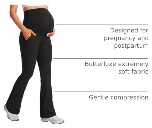CRZ YOGA Maternity Flare Legging Pocket 29''/31''/33'' - color: Black, size: Medium