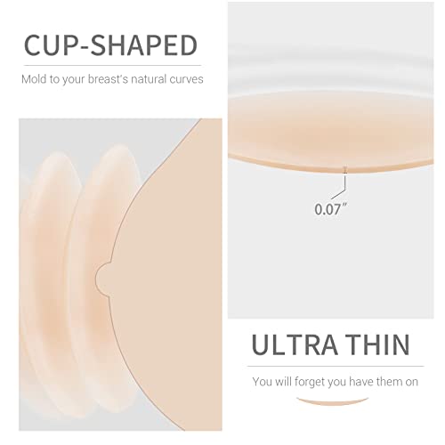 VOCH GALA Premium Nipple Covers, Sticky Bra Alternative, 2 Pairs - color: Caramel, size: Medium (Fits A-C Cups)