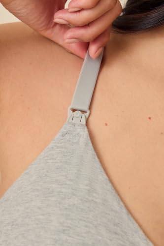 Kindred Bravely SoftStretch Cotton Nursing Bra for Breastfeeding, Maternity - color: Grey Heather, size: X-Large