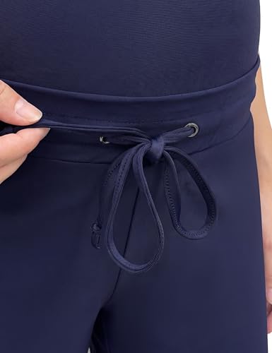 Foucome Women's Maternity Swim Shorts Over The Belly - color: Navy Blue, size: Medium
