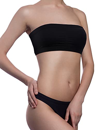 Boao Bandeau Bra Padded Strapless Bra for Women - color: Black, Green, Gray, size: X-Large