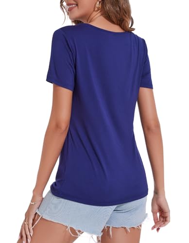 Sosolism Women’s Maternity Nursing Tops Breastfeeding 3-Pack S-XXL - color: Navy/Grey/Striped, size: X-Large