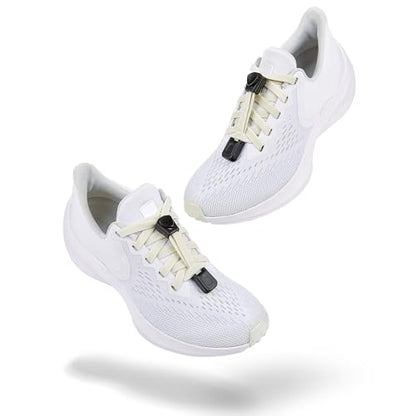 anan520 Tieless Elastic Shoe Laces - No Tie Shoelaces System with Elastic Laces - color: 1white