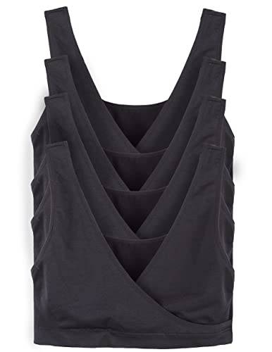 Caramel Cantina 4 Pack Nursing Maternity Women’s Sleep Comfort Bralette Bra - color: Black, size: Medium
