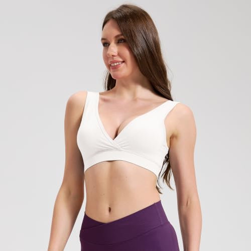 netdraw Padded Bamboo Viscose Nursing Sleep Bra - color: Off-white, size: XX-Large